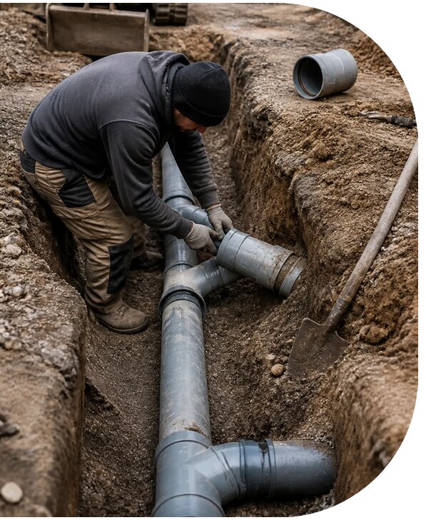 Ремонт наружной канализации для частного дома в Сегеже
